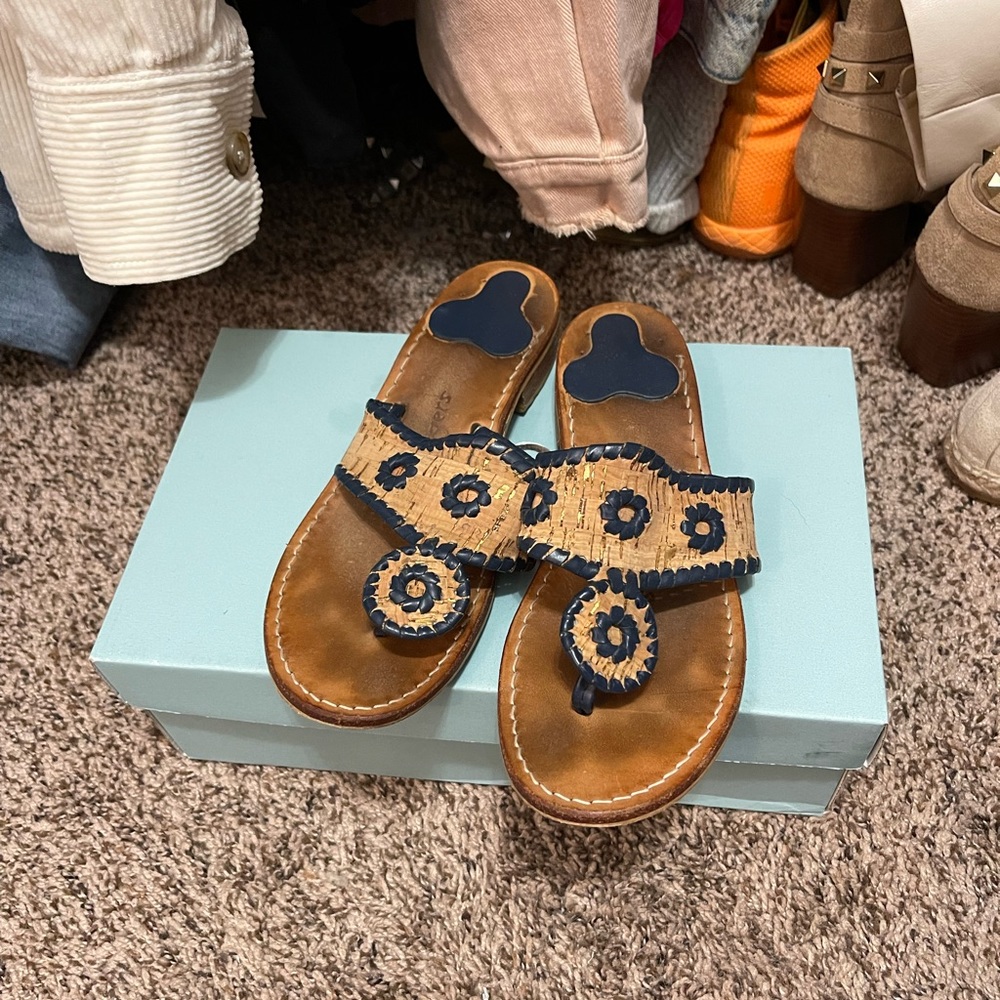Navy & cork jack Rogers